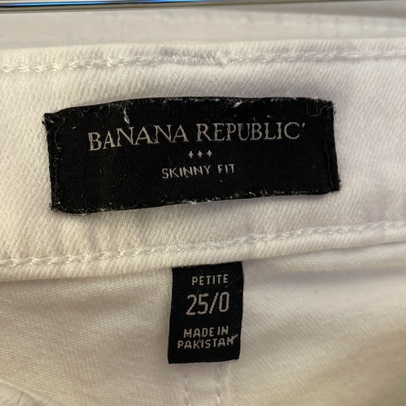 Banana Republic Skinny Fit White Denim White 25/0P - Picture 2 of 6